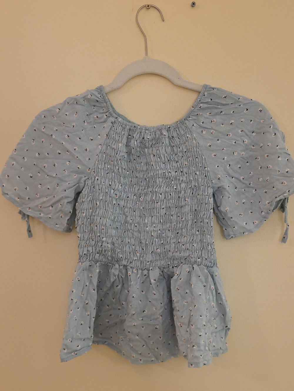 Light Mint Green  Smocked Peplum Top for Kids